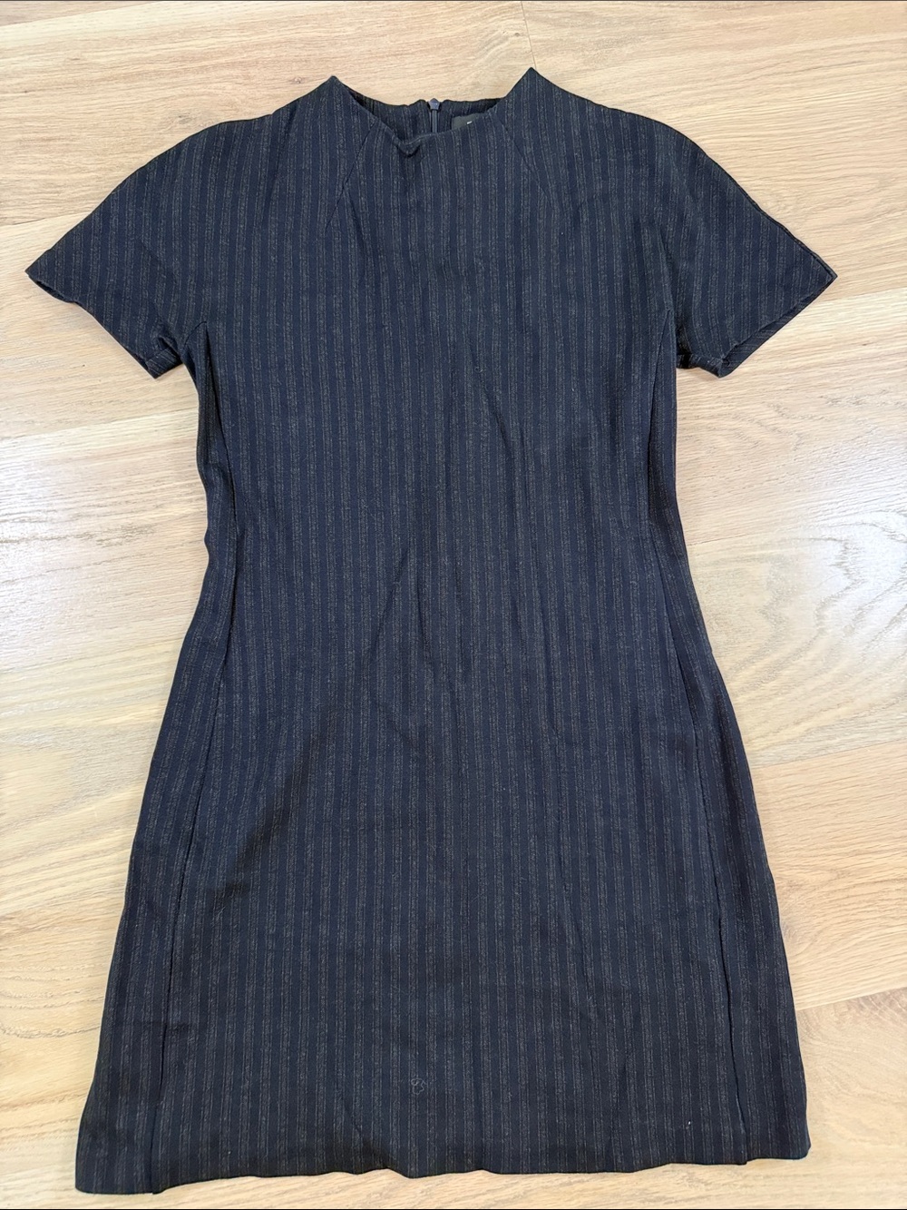 Theory Dolman Shift Pinstripe Knit Dress Navy Black Size Small